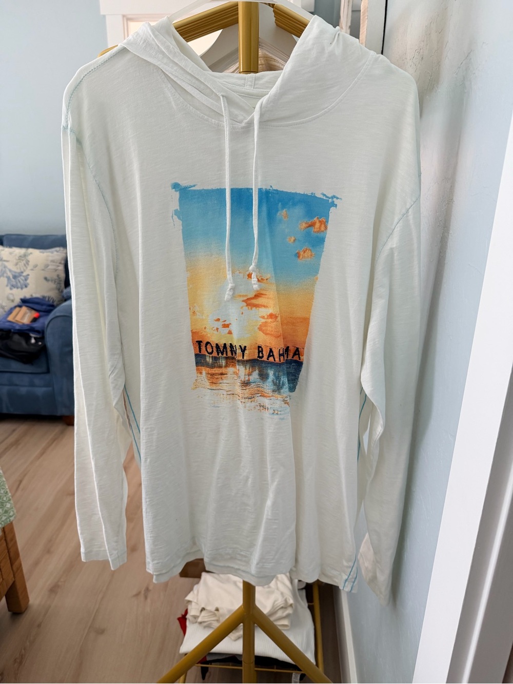Tommy Bahama White Cotton Logo Tee